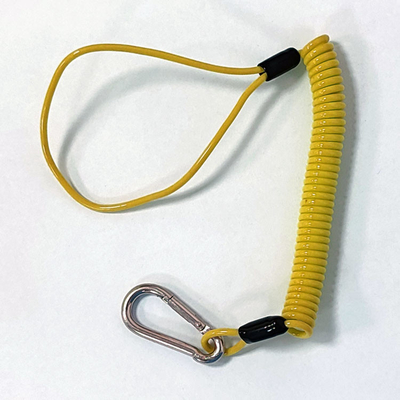 Custom Spring Plastic Coating Coiled Wire Safety Lanyard For Fall Protection