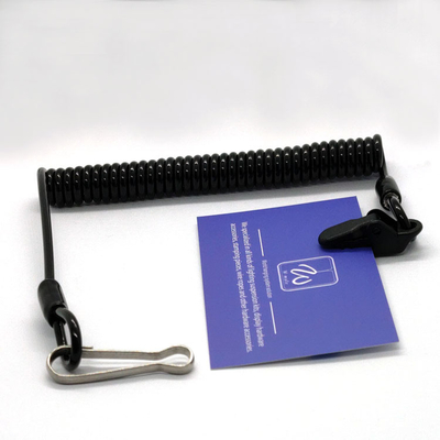 Plastic Coating Coiled Wire Safety Lanyard For Fall Protection