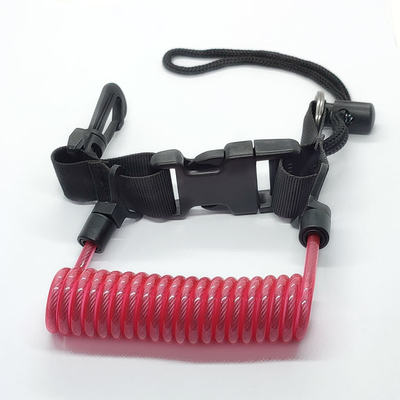 Red Coiled Cable Tool Lanyard Spring Tool Swivel Lanyard Tether Fall Arrest Retractable Tool Lanyard