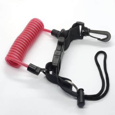 Red Coiled Cable Tool Lanyard Spring Tool Swivel Lanyard Tether Fall Arrest Retractable Tool Lanyard