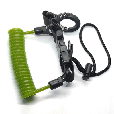 Diving Spiral Spring Coil Lanyard key ring bungee cord wrist tool safety lanyard
