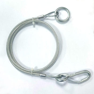 Wire Rope Eye To Eye Safety Cable Sling Stainless 316 For Security Lanyards
