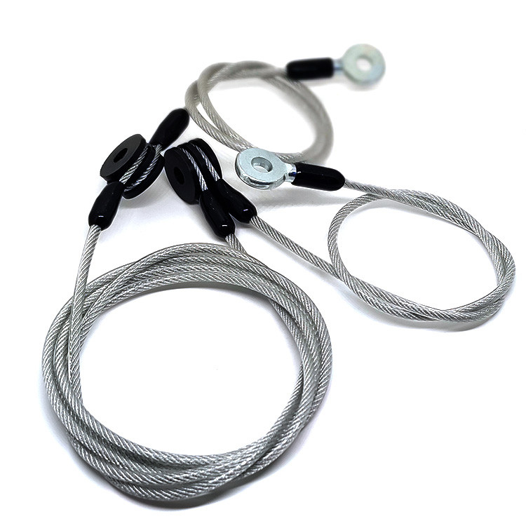 PVC Coated Transparent Steel Lifting Slings Lanyard Cable Tether Safety Strap