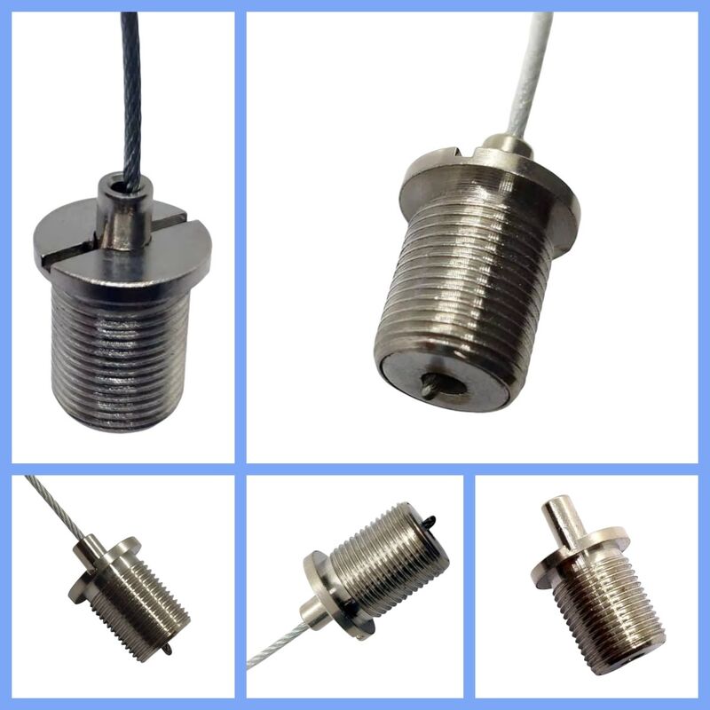 M10 Male Thread Brass Copper Cable Gripper Suspension Kit Wire Rope Clip for LED Part