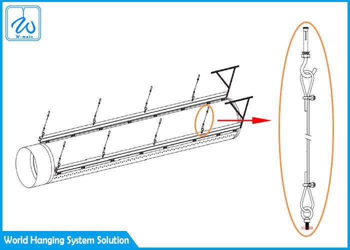 Ventilation Pipeline Cable Hanging Systems , Exhibition Halls Hanging Track System