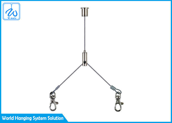 Y - Hook End Cable Loop Ceiling Light Suspension Kit With Swivel Spring Key Chain