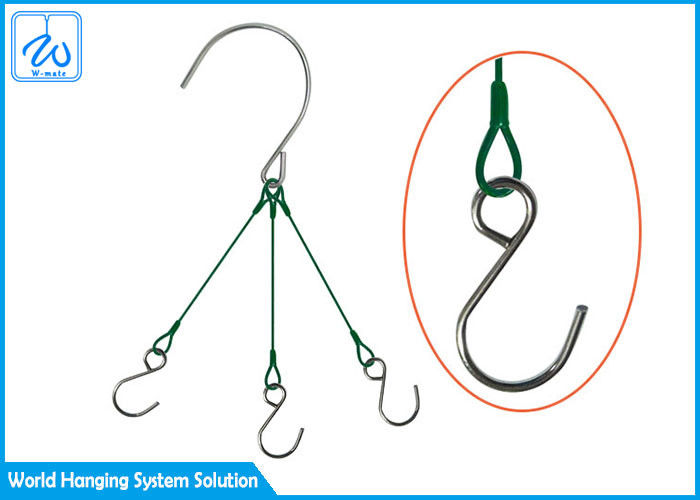 Surface PVC Wire Rope Suspension Systems , Hook Steel Cable Hanging System
