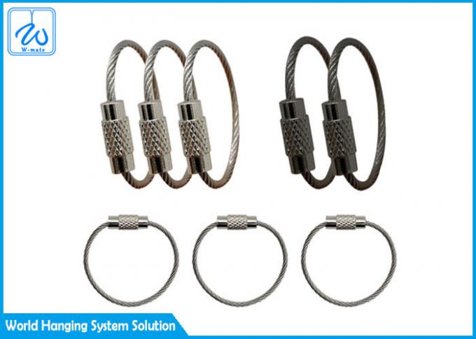 Wire Keychain Rope Nylon Stainless Steel Wire Rope Keychain TPU Cable Key Ring